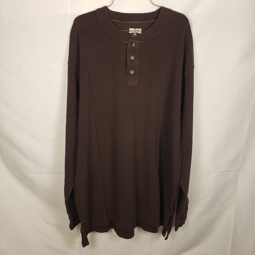 Duluth Trading Co Men's Brown Henley Shirt Size 2XL